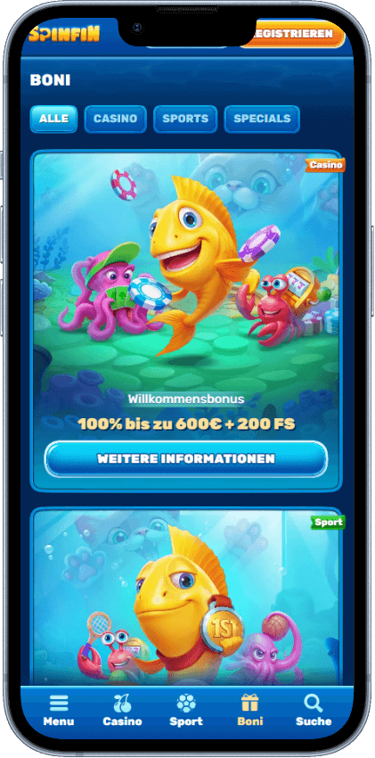 Spinfin Casino Boni